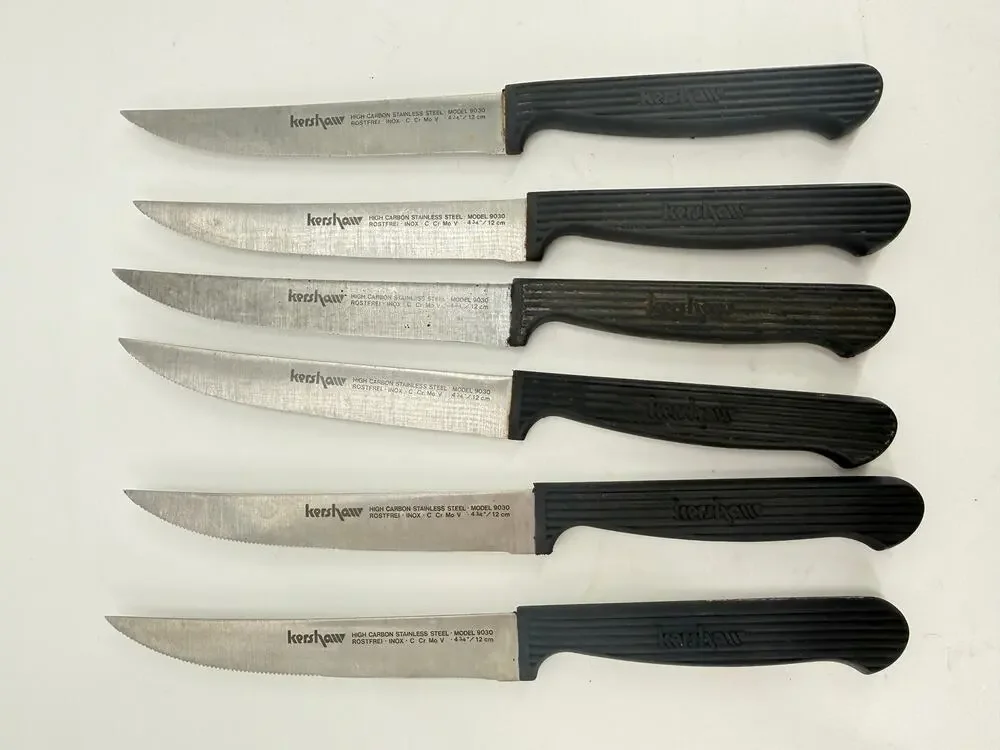 Kershaw Model 9030 Steak Knives Set of 6 Japan High Carbon Stainless Serrated